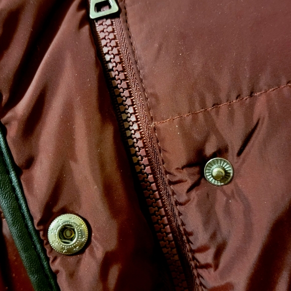 Fur Trimmed Hooded Parka - Burgundy - Picture 5 of 10